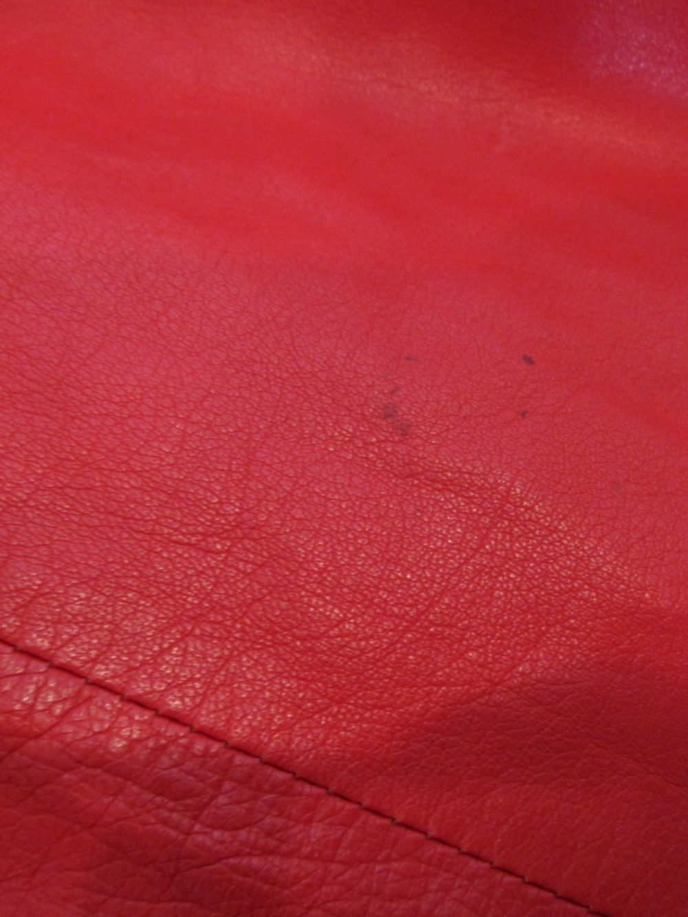 Vintage red leather pencil skirt size XS/XXS - Picture 3 of 7